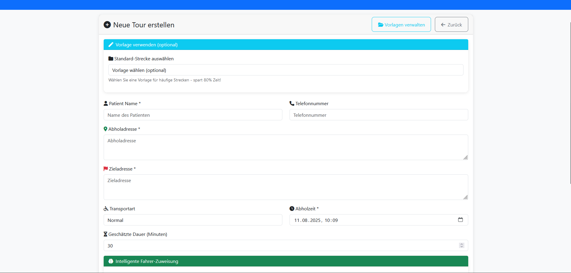 Transportoptimierung Screenshot 2